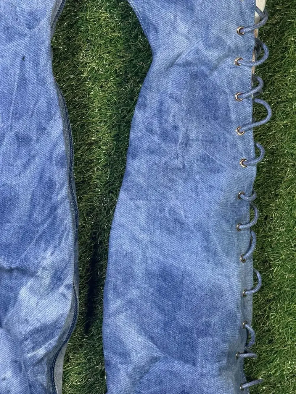 Fashion Nova Living Legacy Over The Knee Denim Boots - Picture 3 of 11